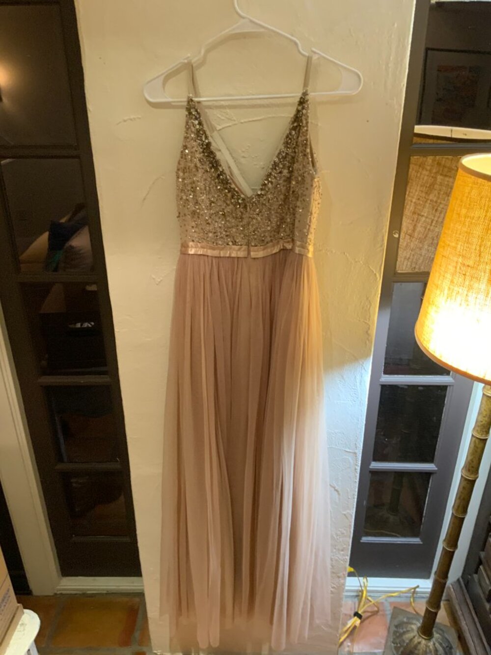 BHLDN Blush Sequin Tulle Maxi Gown Size 4 - Picture 4 of 4